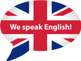 bulle de dialogue avec drapeaux anglais